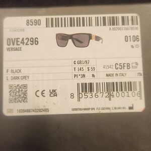 Versace Black and Dark Grey Sunglasses